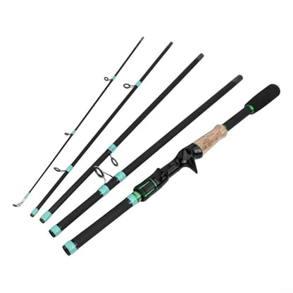 Fiberglass Baitcasting Fishing Rod 4/5 Section M Tone 1.65m-2.1m Multi-Segment Lure Rod With Smooth Line Guide High Load Capacity For Freshwater Saltwater(F)