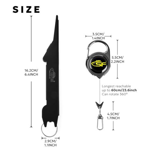 SF 3 in 1 Black Fly Fishing Nipper Fly Line Cutter Knot Tying Tool - style: Large-E