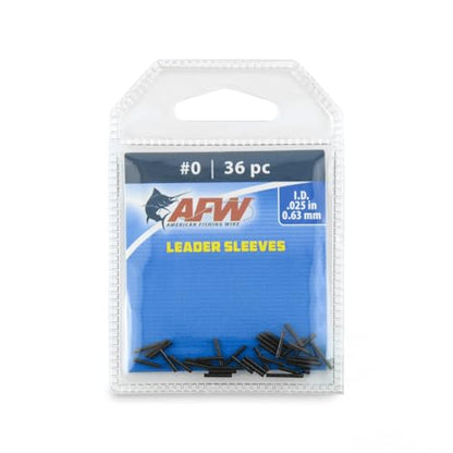 AFW Thin Wall Double Barrel Crimp Sleeves - Premium Fishing Copper Crimp Sleeve with Burr Free Black Finish, Enhanced Flexibility - Durable and Lightweight - Retail & Bulk Pack Available - color: Black, style: #0/.025" - 36 pc