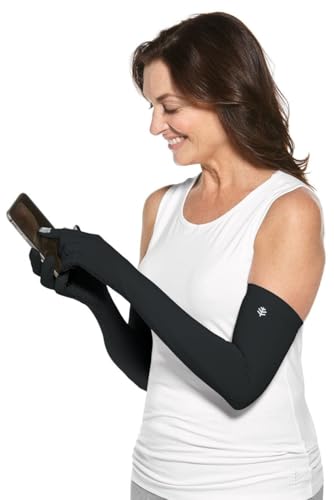 Coolibar Long Full Finger UV Sun Gloves - UPF 50+ Sun Protection - Culebra - color: Black, size: X-Large