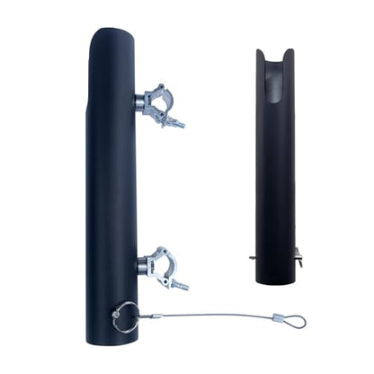 Rod Holders - Ideal for Wagons, Gardening Wagons, Gorillas and Campers, Golf carts. Clip-on mounting. - color: black aluminum