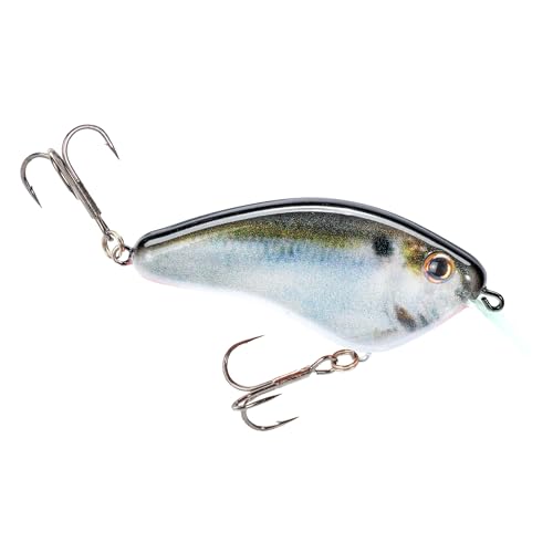 Strike King Hardliner Fishing Lure, Flat Sided Crankbait, Circuit Board Lip, Extra Tight Wobble, Size 4 Treble Hooks - color: Natural Shad
