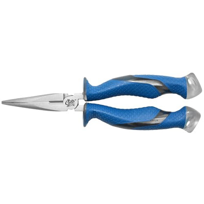 CUDA 8.5" Bent Needle Nose Pliers | Durable Steel Titanium Bonded Fishing Wire, Mono & Fluorocarbon Cutter with Non-Slip Cuda Grips | for Saltwater & Freshwater Use (Pack of 3) - size: One Size (Pack of 3)