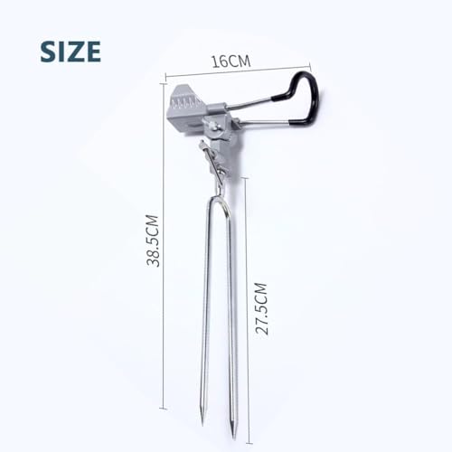 Stedan 2 Pack Fishing Rod Holders, Ground Fishing Rod Pole Brackets, 360 ° Adjustable & Detachable Easy to Carry Folding Equipment for Fishing on Lakes, Rivers (Silver)