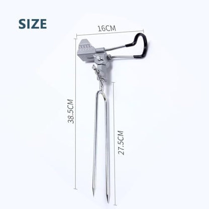 Stedan 2 Pack Fishing Rod Holders, Ground Fishing Rod Pole Brackets, 360 ° Adjustable & Detachable Easy to Carry Folding Equipment for Fishing on Lakes, Rivers (Silver)
