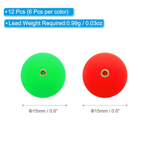 PATIKIL Fishing Bobber, Slip Foam Floats Buoy Rig Stoppers for Crappie Trout Bass Fishing - color: Red,Green, size: 0.6 Inch