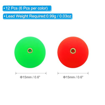 PATIKIL Fishing Bobber, Slip Foam Floats Buoy Rig Stoppers for Crappie Trout Bass Fishing - color: Red,Green, size: 0.6 Inch
