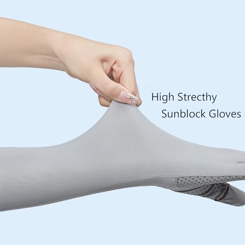Summer-UV-Sun-Protection Gloves Outdoor Long Arm Driving-Gloves for Women - color: Grey
