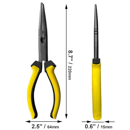 Hanpex-9 inch Fishing Pliers with Anti-Rust Teflon Coated, Freshwater/Saltwater Fishing Tools, Comfort Grip Handles Fishing Gear Idea for Fishing Trip - style: 9" Split Ring Nose