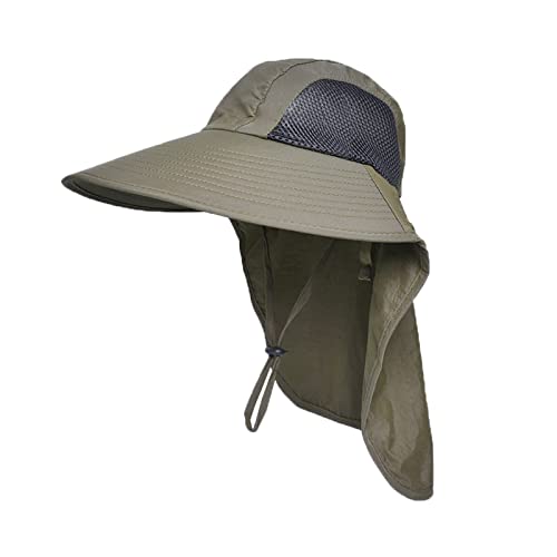 Sun Hat for Men Women with Neck Flap,UPF 50+ UV Protective Hiking Fishing Hats,Wide Brim Sun Hat for Women&Men - color: 1pack-green
