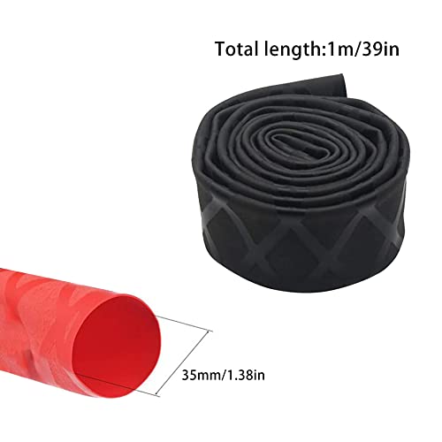 Heat Shrink Tubing, Heat Shrink Wrap Tube Sleeve for Fishing Rods Grip Handle with Non Slip and Insulation Green (Diameter 35mm, Length 39in) - color: Green, size: Diamter:35mm Length:39