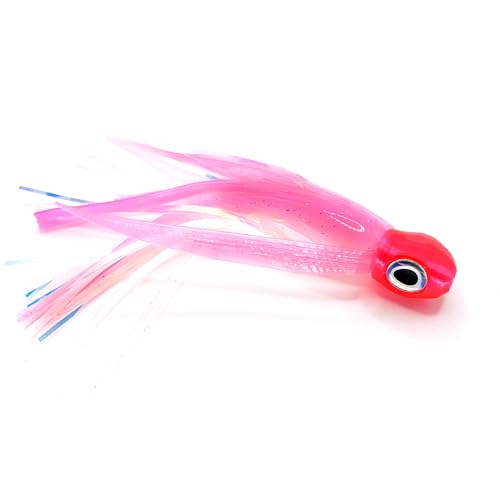 Saltwater Big Game Fishing Lure, for Offshore trolling (FlyBoy) - color: Electric Pink White Pearl