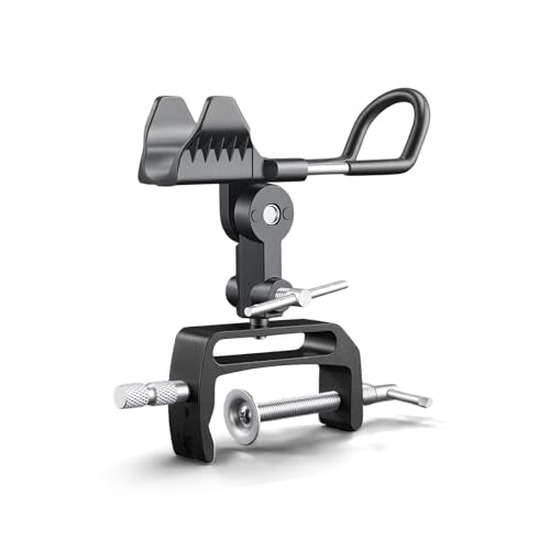 1/2 Pack Fishing Rod Holders for Boat, 360 Degree Adjustable Fishing Rod Holder with Enlarge Clamp, Aluminum Alloy, Suitable for Round /Square Tubular Hulls. - color: Fishing Rod Holder-1pack