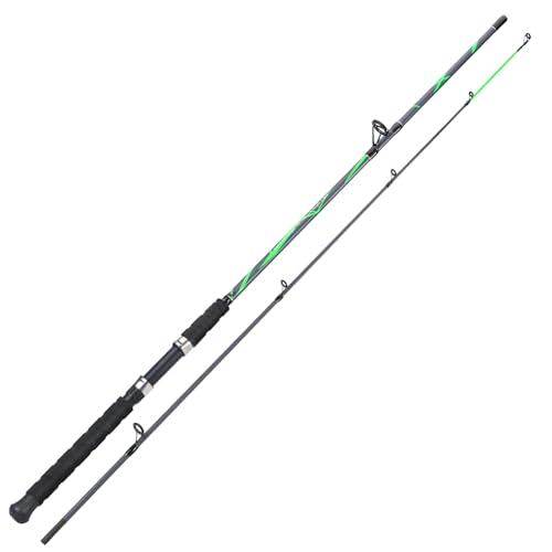 Sougayilang Spinning Rods, Strong Carbon&Glass Composite Fishing Pole with Stainless Steel Line Guides for Catfish- 7'0" - color: Green