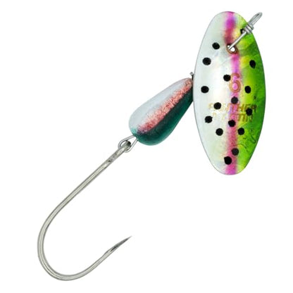 Panther Martin PM Single Hook Barbless Teardrop Spinners Fishing Lure Catches Trout, Perch, Crappie, Bluegill, Warmouth, Pumpkinseed & more - color: Barbless Rainbow Trout, size: 2 (1/16 oz.)