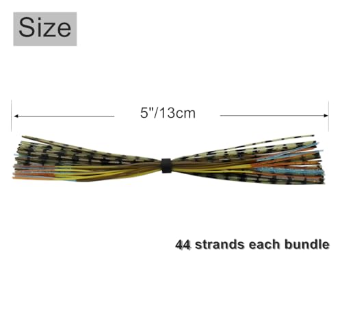 Silicone Jig Skirts Material Squid Rubber Jig Head Lures Spinnerbaits Buzzbaits Fly Fishing Material Crystal Flash bass jig Skirts Replacement Fishing DIY Accessory - color: 20 Bundles-A