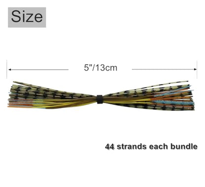 Silicone Jig Skirts Material Squid Rubber Jig Head Lures Spinnerbaits Buzzbaits Fly Fishing Material Crystal Flash bass jig Skirts Replacement Fishing DIY Accessory - color: 20 Bundles-A