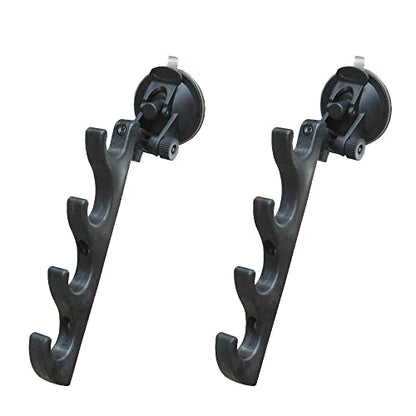Pmsanzay Adjustable Horizontal Fishing Rod Storage Rack Holder with Suction Cups Attach for Vehicle Car/Truck/SUV/Boat/Smooth Glass - to Hold 4 Fishing Rods - Easy to install and remove