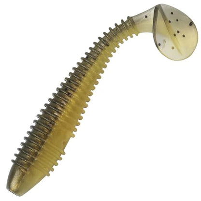 Paddle Tail Swimbaits, 2.5 inch/3inch Soft Lures Fishing Trout Crappie Bass for Freshwater and Saltwater 75PCS/60PCS - color: Gold Brown, size: 3 inch, 60 PCs
