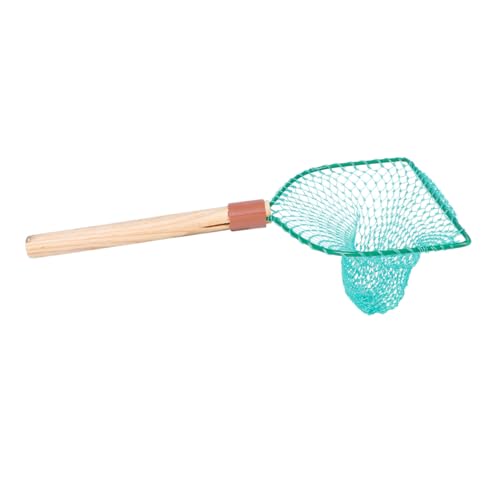 Wood Handle Fishing Net 30cm Small Frame with Large Mesh Netting for Outdoor and Household Fishing Handheld Fish Landing Net Accessory for Freshwater