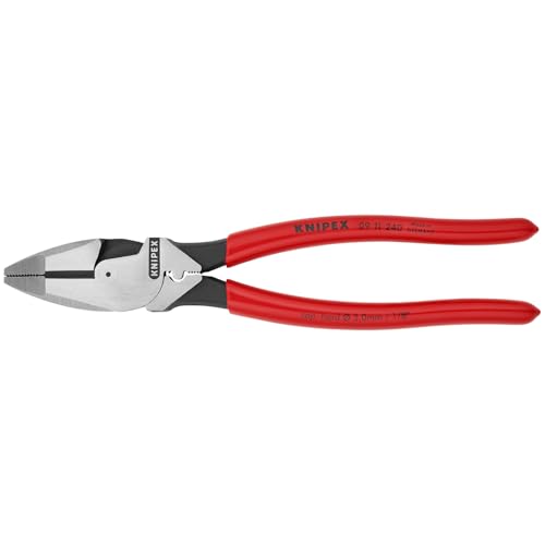 KNIPEX 09 11 240 SBA High Leverage Lineman Pliers New England with Tape Puller and Crimper
