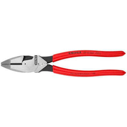 KNIPEX 09 11 240 SBA High Leverage Lineman Pliers New England with Tape Puller and Crimper