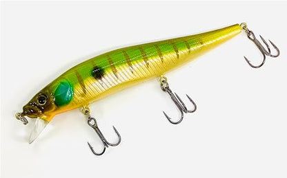 Luck E Strike STX Jerkbait, 4.5 Inch Suspending Hydrodynamic Fishing Lure, Made in The USA - color: Reel Perch