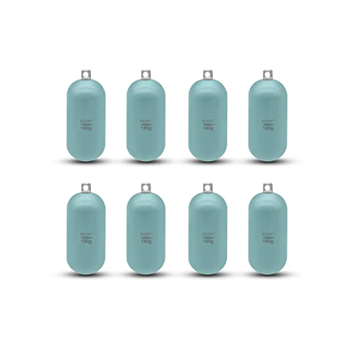 Lead Free Fishing Weights Sinkers 80g-1000g Coated Raindrop Weights Bank Sinkers Cylindrical Deep Drop Weights Assorted Sizes Bag Non-Lead Fishing Weights Saltwater for Bottom Fishing - style: 180g(6.35oz)-8pcs