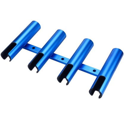 Aluminum Fishing Boat Rod Holder,3/4 Link Tube Aluminum Rod Rack, Suit Boats & Yacht ,Silver - color: Blue 4 Tube