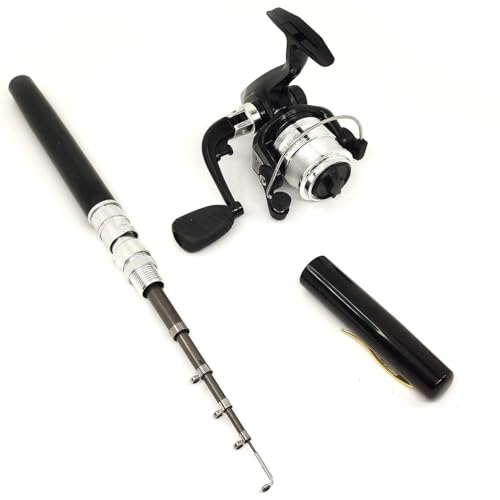 Pocket Mini 38inches Telescopic Pen Fishing Rod and Reel Combo, Portable Fishing Pole with Line Lure Hook for River Lake Reservoirs Ice Etc - color: With Accessory Kit