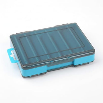 Double-Sided Fishing Lure Box, Slim PU Leather Tackle Organizer for Kayak & Travel, 13 x 3.3 x 1.6 Inches - color: Blue