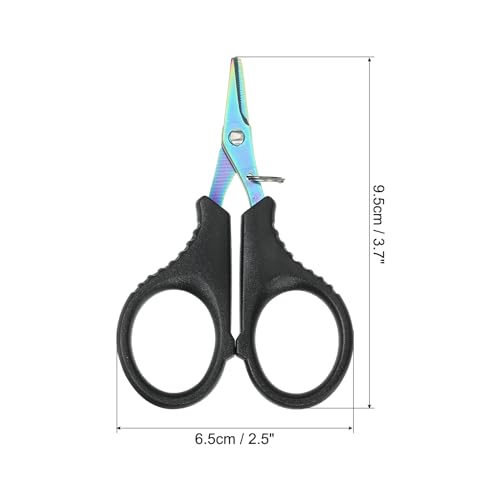 PATIKIL Fishing Scissors Non-Slip Serrated Edge Scissor Braided Line Cutter Braid Scissor Fishing Snips with Split Ring Function for Fishing Trimming