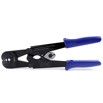 Zhushan Wire Rope Crimping Tool - Heavy Duty Crimper & Cutter for Aluminum Oval Sleeves, Crimp Ferrules, and Loop Sleeves (1/16" to 1/8") - Ideal for Fish Line, Cable, and Wire