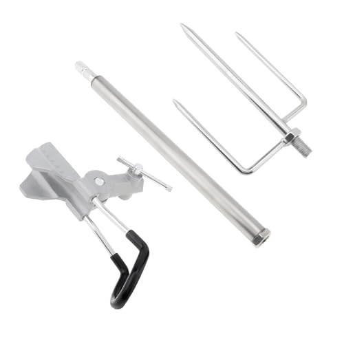 Fishing Rod Holders for Bank Fishing, Fishing Pole Holders for Ground & Beach, 360 Degree Adjustable & Detachable Fishing Pole Stand Equipment - color: Silver
