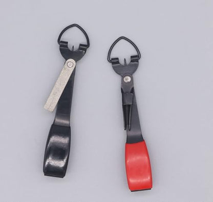 1Pc Fast Tie Nail Knotter Line Cutter Clipper Nipper Hook Fishing Tackle Gear Fishing Quick Knot Tool Sharpener Fly Tying Tool - color: black 1pc
