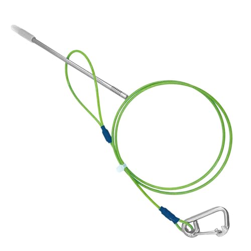 Fishing Fish Stringer Fish Needle Hook Stringer with Coated Stainless Steel Cable for Saltwater Freshwater - color: Carabiner Buckle, size: 1M