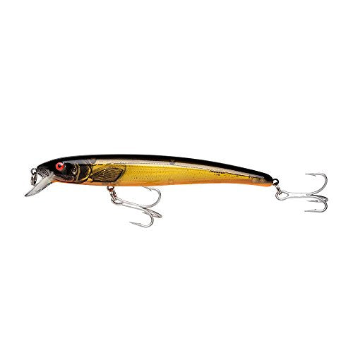 Bomber Lures Long A Slender Minnow Jerbait Fishing Lure - color: Chartreuse Flash Black Back/Orange Belly, style: Magnum Long a Slender Minnow Jerbait Fishing Lure