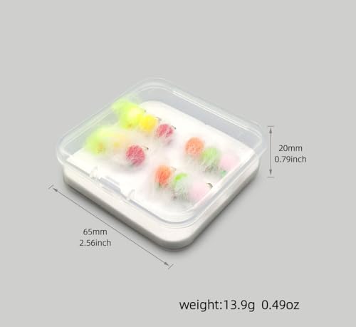 12pcs Bead Head Salmon Egg Fly Salmon Fish Roe Wet Flies Fast Sinking Trout Lure Steelhead Fishing Artificial Bait Lure
