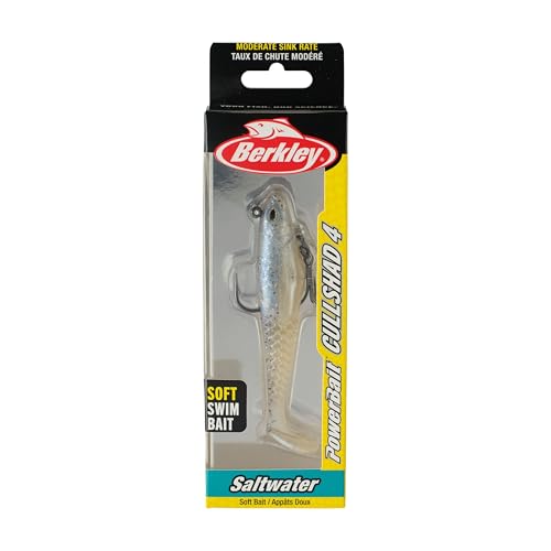 Berkley PowerBait Saltwater Pre-Rigged Cullshad Fishing Soft Bait - color: Chrome Flash, size: 4 in (0.5 oz)