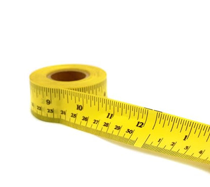 ChromaLabel 1 Inch Adhesive Measuring Tape with Ruler, Flexible Measuring Tape, Yellow, 12 Inch - Case of 10 - color: Yellow, size: 1" Wide Pack of 10