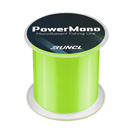 RUNCL PowerMono Fishing Line, Ice Monofilament Fishing Line 300/500/1000Yds - Ultimate Strength, Shock Absorber, Suspend in Water, Knot Friendly 3-35LB, Low & High-Vis Available, Gift Decoration - color: Yellow, size: 4LB（1000Yards）