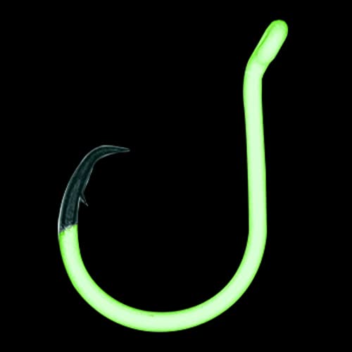 BKK Offset Heavy Circle Glow Hook 25-Pack | 2X | Glow in The Dark | Needle Point - size: 5/0#