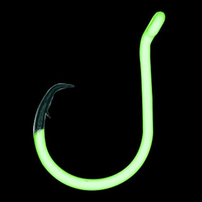 BKK Offset Heavy Circle Glow Hook | 2X | Glow in The Dark | Needle Point - size: 5/0#