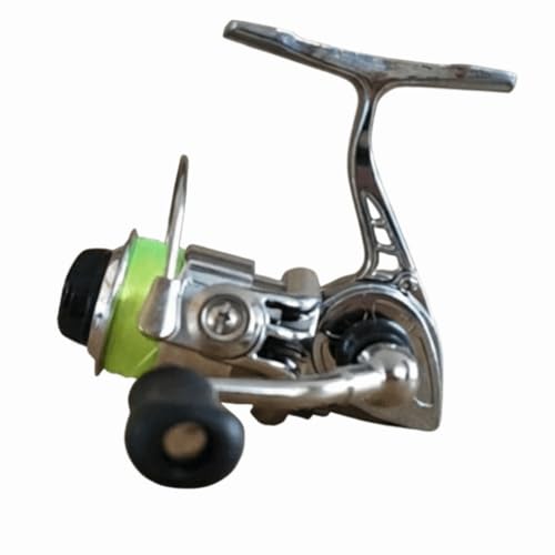 ‌Mini 100 Metal Spinning Reel – Compact 4.3:1 Gear Ratio Fishing Reel for Ultralight Rods, Freshwater Panfish & Trout, Reversible Handle Design (3.1 x 2.7 in)‌