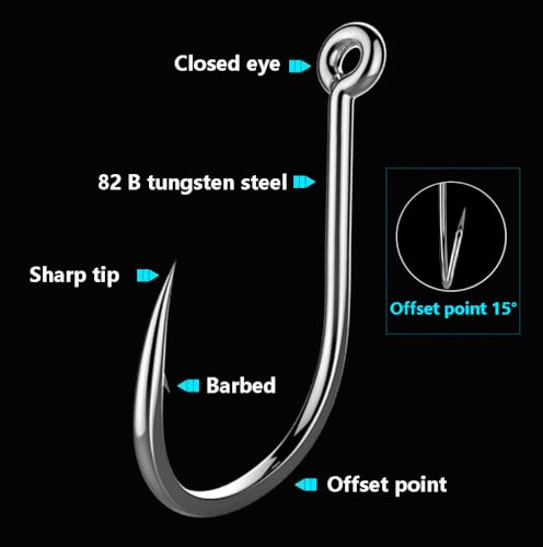 AMHDV 200pcs/pack Circle Fishing Hooks Super Strong Octopus Barb Fishing Hook for Freshwater Saltwater - size: 200pcs-1/0#