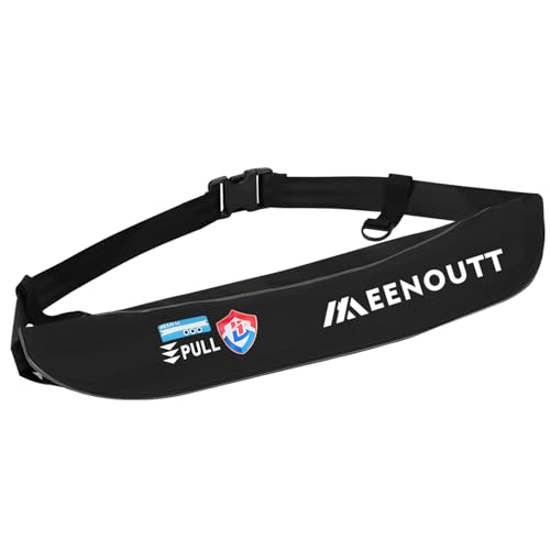 Automatic Inflatable Belt Pack Water Sports Jacket Waist Belt PFD for SUP Paddleboarding Fishing Boating Kayaking（fit 80-330 lbs） (Black) - color: Black