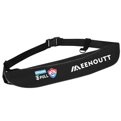 Automatic Inflatable Belt Pack Water Sports Jacket Waist Belt PFD for SUP Paddleboarding Fishing Boating Kayaking（fit 80-330 lbs） (Black) - color: Black