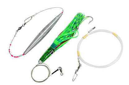 High Speed Wahoo Lures - Wahoo Clippers - color: Green, size: Rigged with Trolling Weight