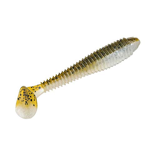 Strike King Rage Swimmer Fishing Lure, Soft Plastic Paddletail Minnow, Sleek Nose Cone, Softly Ribbed Body, Thin Tail