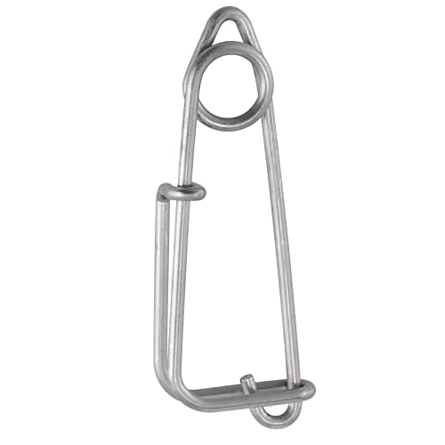 Dr.Fish 10 Pack Trotline Clips Stainless Steel Snap Lure Clips Fishing Snaps Longline Clips Catfish Tuna Clips Quick Change Fishing Clips - color: Grey（2"）